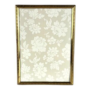 Vintage 5"x7" Gold Toned Photo Picture Frame Embossed Pattern Easel Back